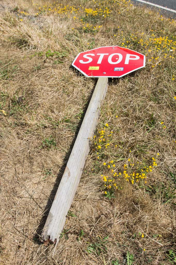 Fallen Stop Sign