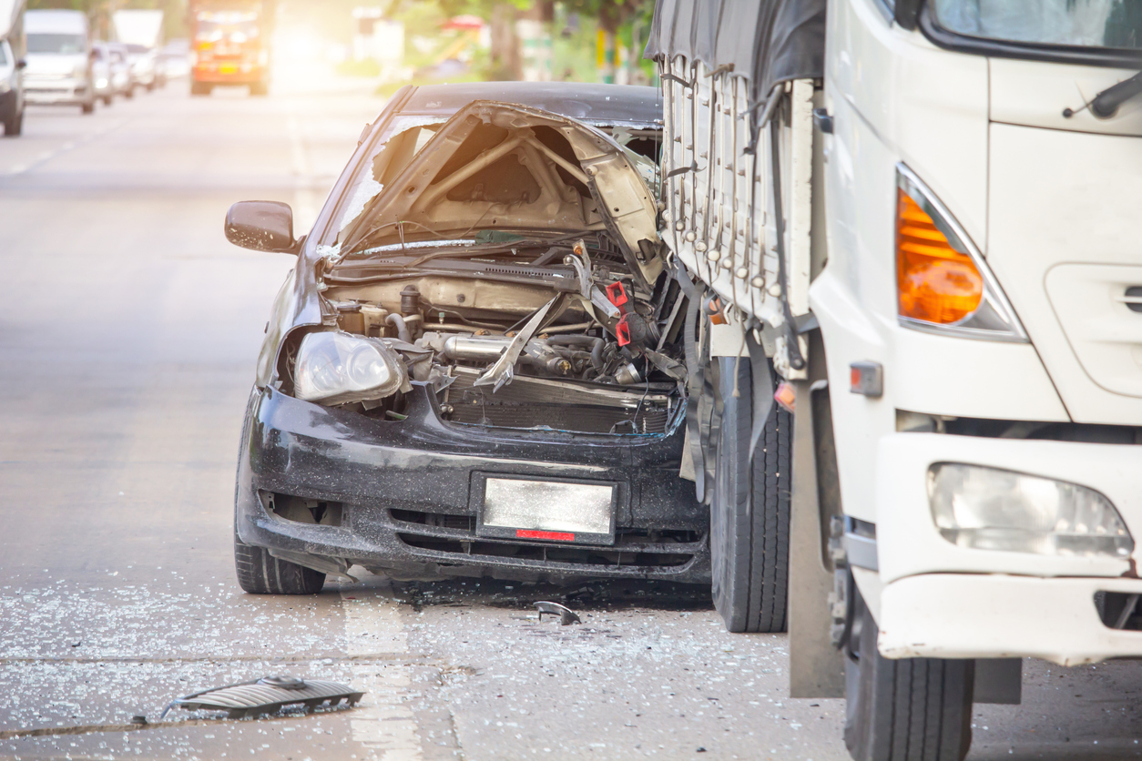 Car accident on the road, automobile transportation dangerous on street, insurance claim.